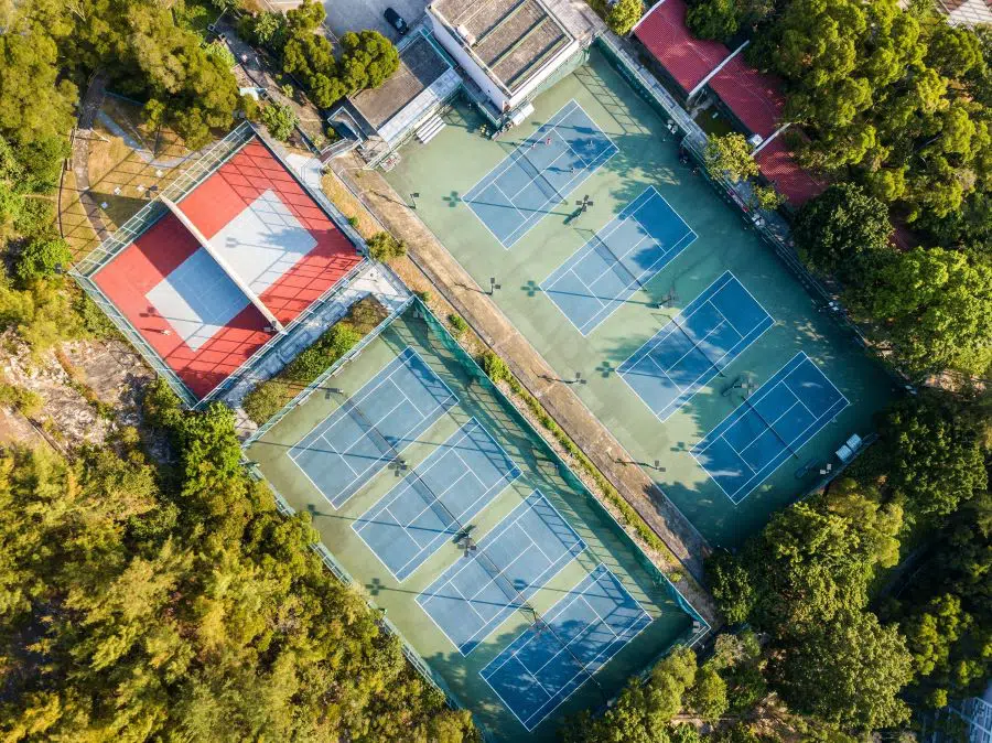 Is tennis a team sport - tennis club aerial view