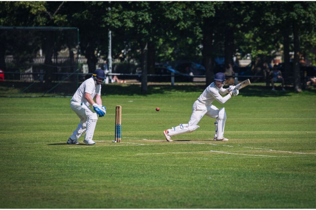 Cricketers playing a match